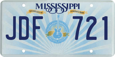 MS license plate JDF721