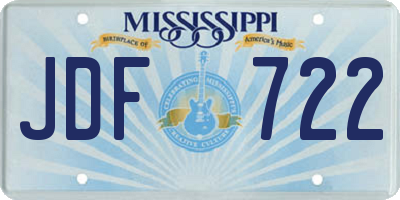 MS license plate JDF722