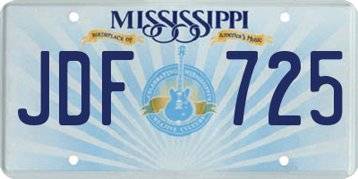 MS license plate JDF725