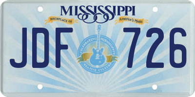 MS license plate JDF726