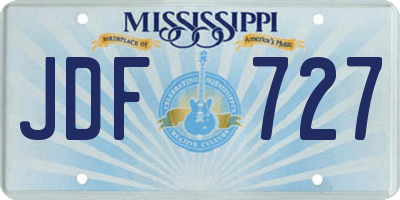 MS license plate JDF727
