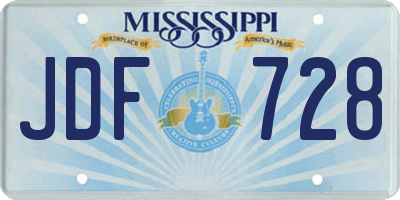MS license plate JDF728