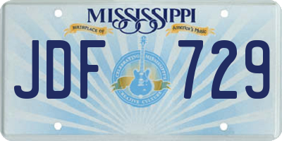 MS license plate JDF729