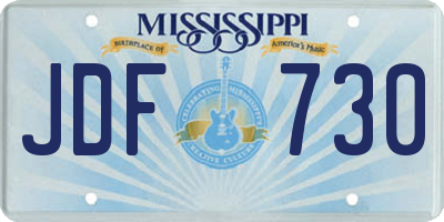 MS license plate JDF730