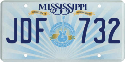 MS license plate JDF732
