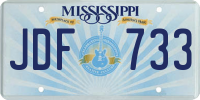 MS license plate JDF733