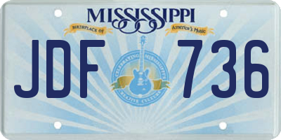 MS license plate JDF736