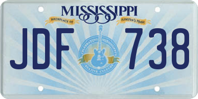 MS license plate JDF738