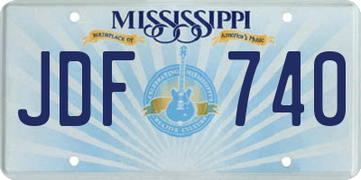 MS license plate JDF740