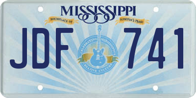 MS license plate JDF741