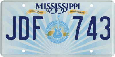 MS license plate JDF743
