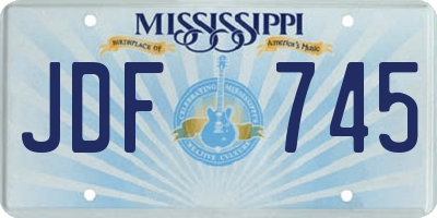 MS license plate JDF745