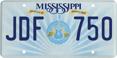 MS license plate JDF750