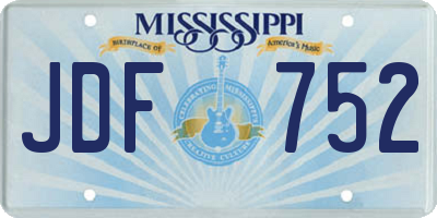 MS license plate JDF752