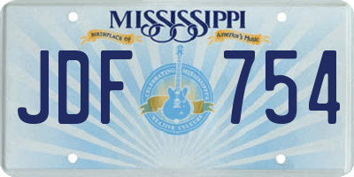 MS license plate JDF754