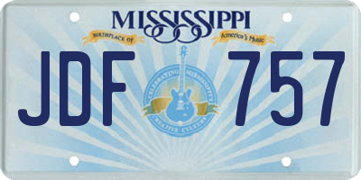 MS license plate JDF757