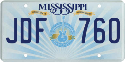 MS license plate JDF760