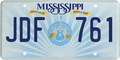 MS license plate JDF761