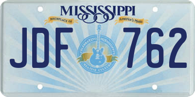 MS license plate JDF762