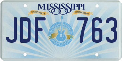 MS license plate JDF763