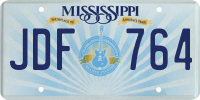 MS license plate JDF764