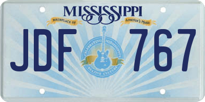 MS license plate JDF767