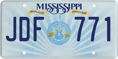 MS license plate JDF771