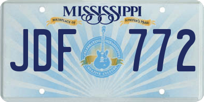 MS license plate JDF772