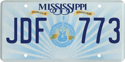 MS license plate JDF773