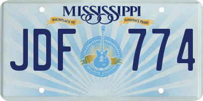 MS license plate JDF774