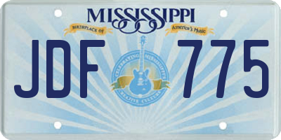 MS license plate JDF775