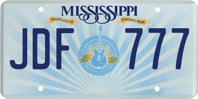 MS license plate JDF777