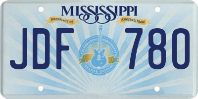 MS license plate JDF780