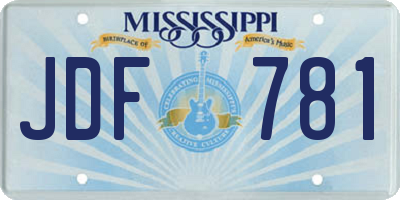 MS license plate JDF781