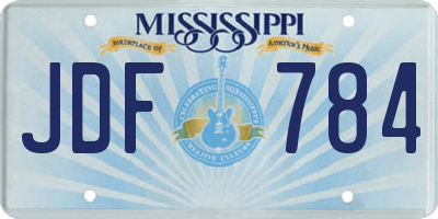 MS license plate JDF784