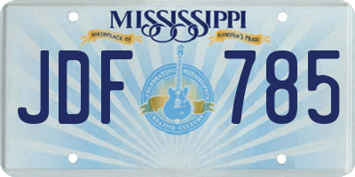 MS license plate JDF785