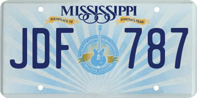 MS license plate JDF787