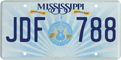 MS license plate JDF788