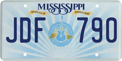 MS license plate JDF790