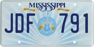 MS license plate JDF791