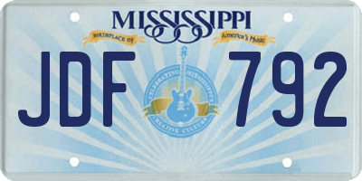 MS license plate JDF792