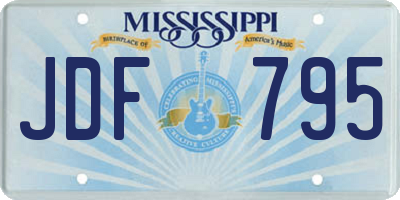 MS license plate JDF795