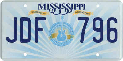 MS license plate JDF796