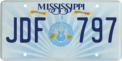 MS license plate JDF797
