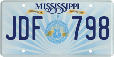 MS license plate JDF798