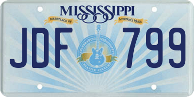 MS license plate JDF799