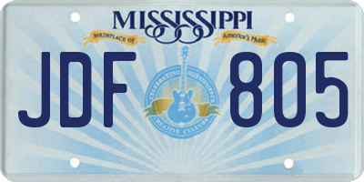 MS license plate JDF805