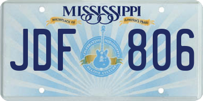 MS license plate JDF806