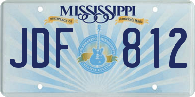 MS license plate JDF812