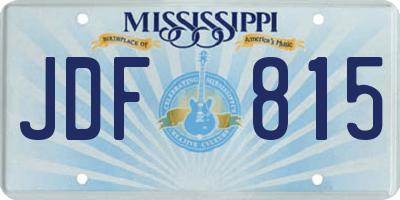 MS license plate JDF815